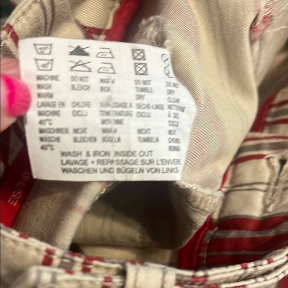 Esprit Tan/Red Wide Leg Pants Sz 7/8 EUC - Picture 7 of 8